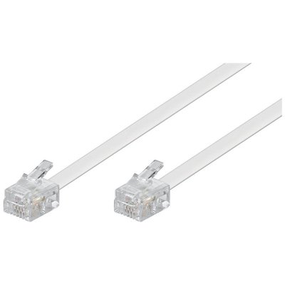 WENTRONIC  C&acirc;ble modulaire 2 fiches RJ11 4 broches 10m Blanc (Import Allemagne)