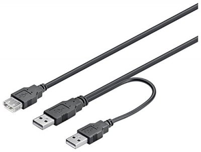 GOOBAY Wentronic C&acirc;ble USB 2 fiches A / Prise A 0,3m