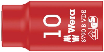 WERA  05004954001 Douille Zyklop Vde 8790 B Isol&eacute;e, Rouge