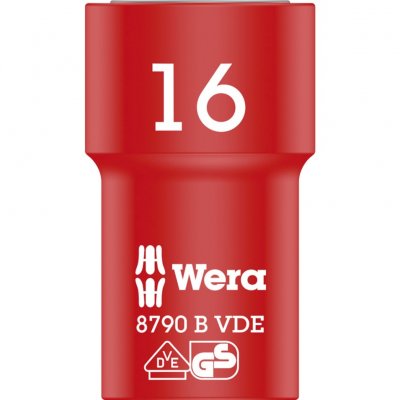 WERA  05004960001 Douille Zyklop Vde 8790 B Isol&eacute;e, Rouge