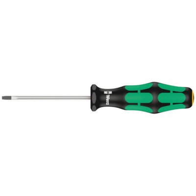 WERA  05008006001 335 Tournevis pour vis &agrave; fente, 0.4 x 2.0 x 60 mm, Noir/vert
