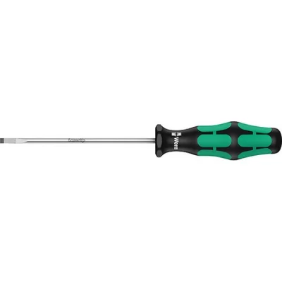 WERA  05008061001 335 Tournevis pour vis &agrave; fente, 1.2 x 6.0 x 100 mm, Noir/vert
