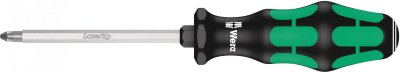 Wera 05009342001 355 SK PZ Tournevis pour vis cruciformes PZ, PZ 2 x 100 mm, Noir/vert