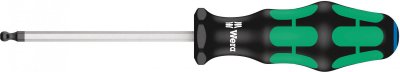 WERA  05022910001 352 Tournevis hexagonal &agrave; t&ecirc;te sph&eacute;rique, 3/16 pouce x 100 mm, Noir/vert