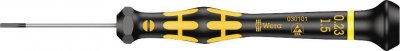 WERA  05030101001 1578 A Tournevis Kraftform Micro pour vis &agrave; fente, 0.23 x 1.5 x 40 mm, Noir/jaune