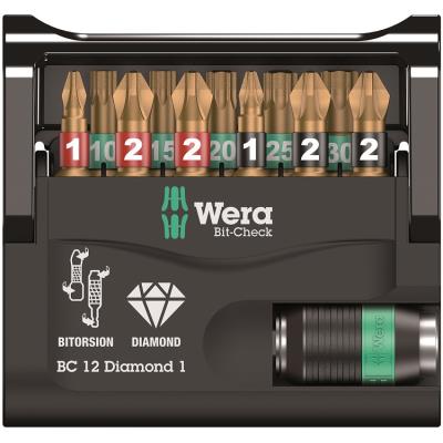WERA  05057421001 Bit-Check 12 Diamond 1, 12 pi&egrave;ces, Multicolore