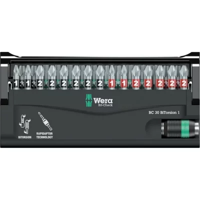 WERA  05057430001 Bit-Check 30 Bi Torsion 1, 30 pi&egrave;ces, Multicolore