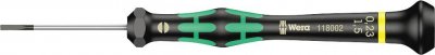 WERA  05118002001 2035 Tournevis &eacute;lectronicien pour vis &agrave; fente, 0.23 x 1.5 x 40 mm, Noir/vert