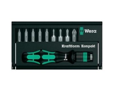 WERA  05135942001 Kraftform Kompakt 12, 10 pi&egrave;ces, Noir/vert