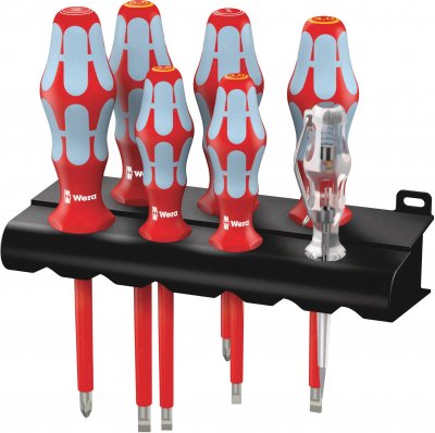 WERA  3160 i/7 Jeu de tournevis, acier inoxydable + Rack, 7 pi&egrave;ces - 05022728001