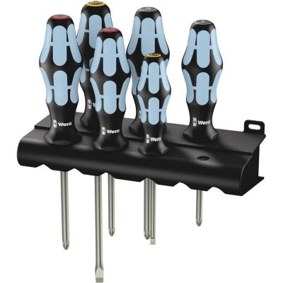 WERA  3334/3350/3355/6 05032063001 Jeu de tournevis acier inoxydable avec Rack 6 pi&egrave;ces