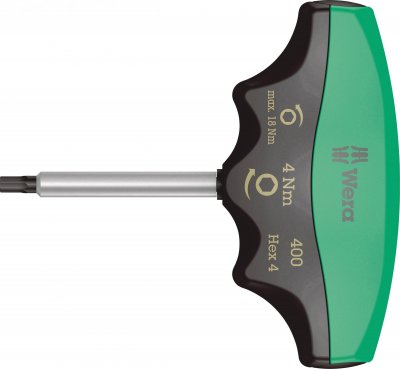 WERA  - 400 Hex Drehmomentindikator taille Hex 4 - 4,0 Nm, noir/vert