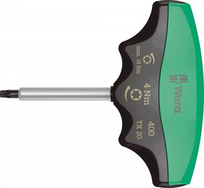 WERA  - 400 TX Drehmomentindikator taille TX 20 - 4,0 Nm, noir/vert