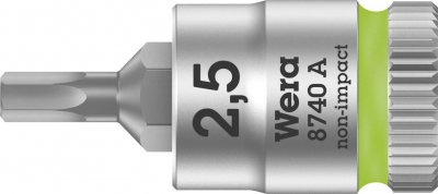 WERA  8740 A 05003331001 6 pans int&eacute;rieurs Douille-embout 2.5 mm 1/4 (6.3 mm)