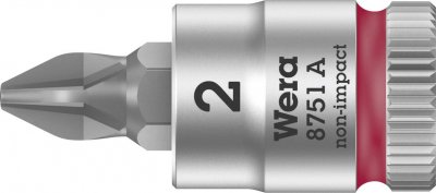 WERA  8751 A 05003351001 cruciforme Phillips Douille-embout PH 2 1/4 (6.3 mm)