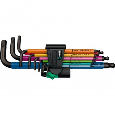 WERA  950/9 Cl&eacute; hexagonale forme de l M&eacute;trique 9 pi&egrave;ce(s), Tournevis