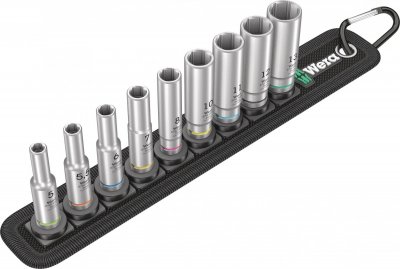 Wera Belt A Deep 1 Jeu de Douilles 1/4"", 9 Pi&egrave;ces Couleur