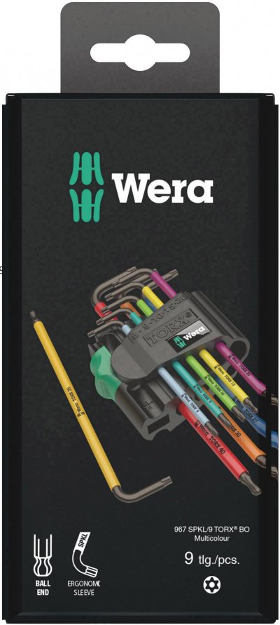 WERA  Ensemble 9 Cl&eacute;s Allen 967 SPKL/9 TORX, Tournevis