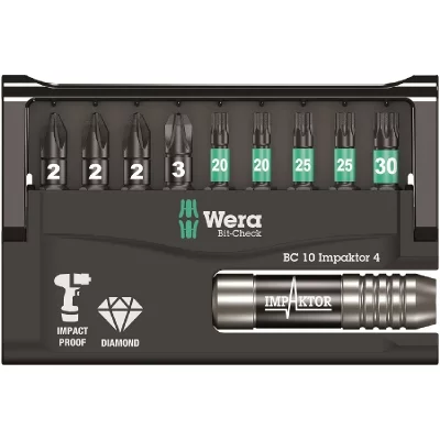 WERA  Jeu de 9 embouts + 1 porte-embouts Impaktor  05057417001