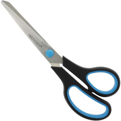 WESTCOTT   ciseaux easy grip, longueur: 210 mm, bleu/noir noir
