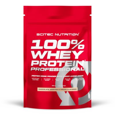 SCITEC NUTRITION Whey concentr&eacute;e 100% Whey Protein Professional - Chocolat Cookies & Cream 500g 