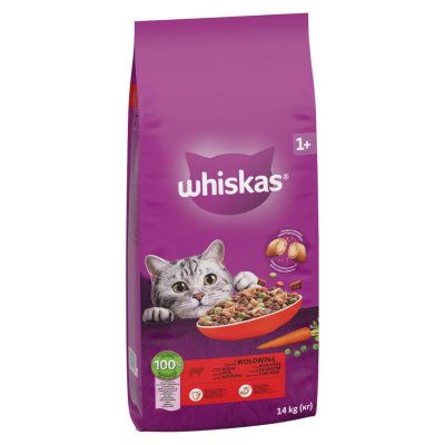 WHISKAS  325614 Adult Beef 14kg Cat Feed