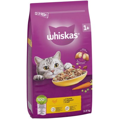 WHISKAS  Adult 1+ au poulet pour chat 4 x 3,8 kg