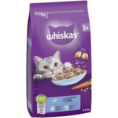 WHISKAS  Adult 1+ au thon pour chat 2 x 3,8 kg