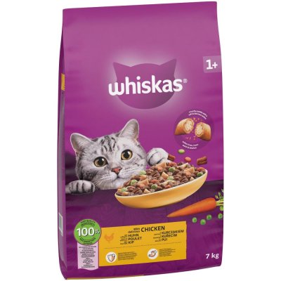 WHISKAS  Croquettes au poulet - Pour chat adulte - 7 kg