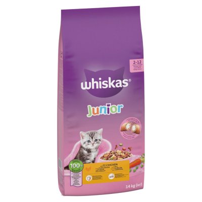WHISKAS  Dry Food Kitten Chicken 2-12 Months 14kg Cat Food Multicolore 14kg
