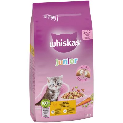 WHISKAS  Junior au poulet pour chat 2 x 1,9 kg