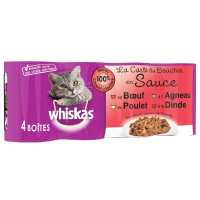 WHISKAS  La Carte 12 x 390 / 400 g - La Carte du Boucher en sauce (12 x 400 g)