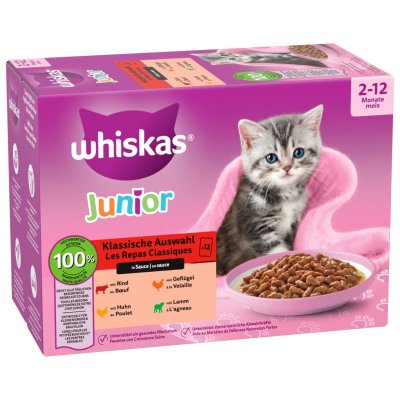 WHISKAS  Multipack Junior s&eacute;lection classique en sauce 12x85&nbsp;g