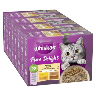 WHISKAS  Pure Delight Multipack Rago&ucirc;t de volaille en gel&eacute;e 12 x 85 g