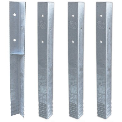 WICKEY  Ancrage au sol ancrage poteau - set de 4 ancrages pour aire de jeux & portique balan&ccedil;oire