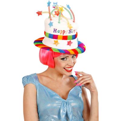 GENERIQUE Widmann 2637h Chapeau Happy Birthday en velours, multicolore, Taille unique