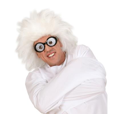 W WIDMANN MILANO PARTY FASHION Widmann 6382L - Perruque de savant fou, pour carnaval, Halloween ou f&ecirc;te &agrave; th&egrave;me, blanc