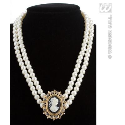 WIDMANN  - Ac5405 - Collier de Perles Avec Camee, Jaune
