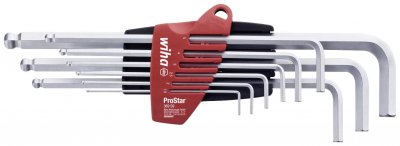 WIHA  - 369S9 6 pans int&eacute;rieurs Jeu de cl&eacute;s m&acirc;les coud&eacute;es 9 pi&egrave;ces