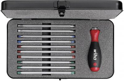 WIHA  Bo&icirc;te &agrave; tournevis 12 pcs avec lames interchangeables SYSTEM 6