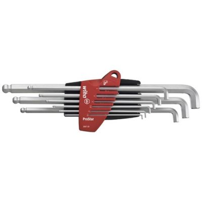 WIHA  Ensemble de cl&eacute;s en L hexagonales 10 pcs ProStar chrom&eacute;s
