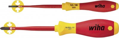 WIHA  jeu de tournevis softfinish electric slimfix fente,