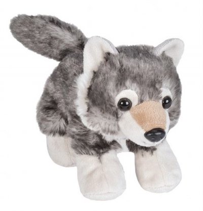 WILD REPUBLIC  Hug'Ems peluche : loup 18 cm gris