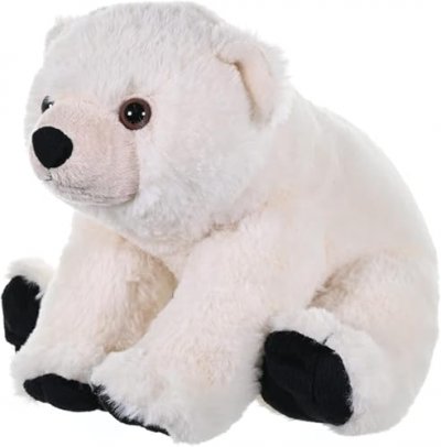 WILD REPUBLIC  ours polaire en peluche junior 30 cm en peluche blanc/noir