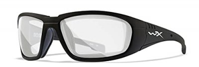 WILEY X  Wx Boss Lunettes de Soleil, Noir Mat/Transparent, M-L Mixte