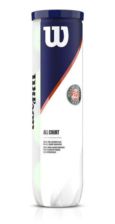 WILSON  balles de tennis Roland Garros6 cm caoutchouc jaune 4 pi&egrave;ces