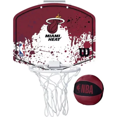WILSON  NBA Team Miami Heat Mini Hoop, Unisex red Basketball backboard