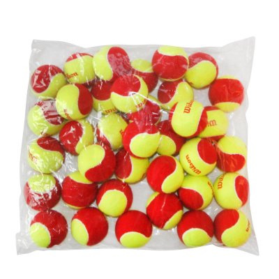 WILSON  stage 3 lot de 36 balles de tennis pour d&eacute;butant rouge