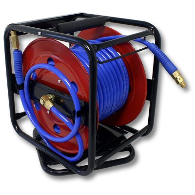 WILTEC  - D&eacute;vidoir - Enrouleur de tuyau pneumatique portable en acier 30 m 12 bar Rotation