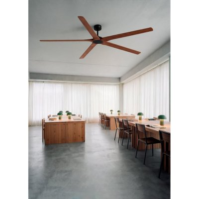 CREATE WIND INDUSTRIAL WOOD Ventilateur de plafond silencieux 40 W, 100 % bois, &Oslash; 183 cm